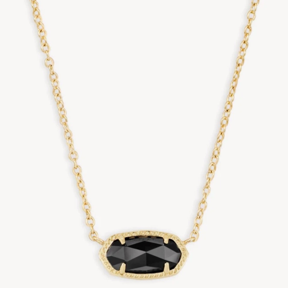 Kendra Scott Elisa Gold Pendant in Black Opaque Glass